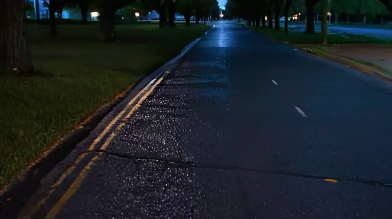 Corredor solitario en calle urbana oscura