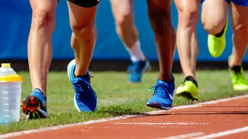 Atletas enérgicos compiten en pista soleada