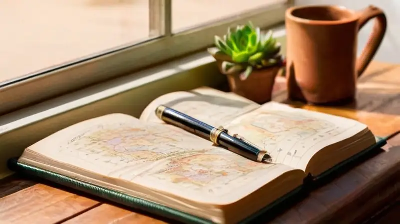 Mesa de madera con objetos acogedores