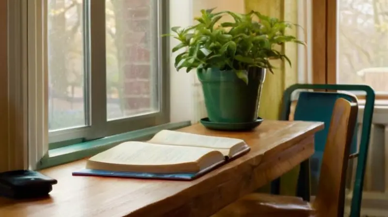 Estudio acogedor lleno de inspiración y luz