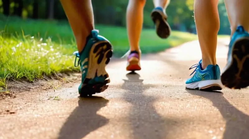 Corredores enérgicos disfrutan un parque soleado