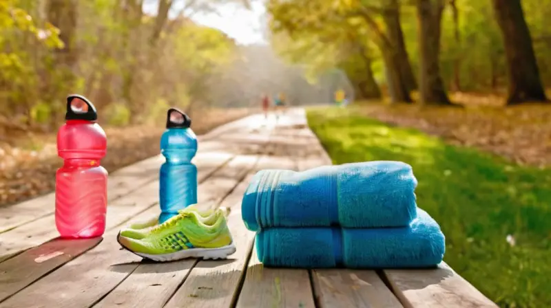 Corredores novatos entrenan en un parque soleado