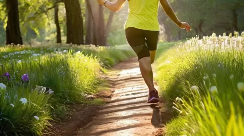 Parque soleado con corredores enérgicos