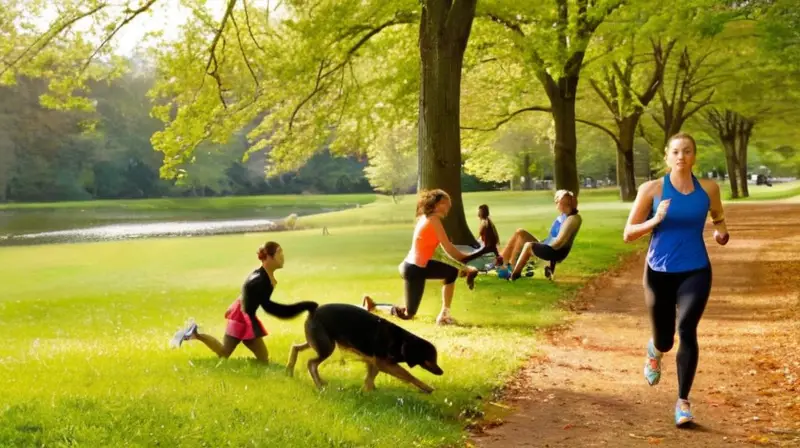 Escena vibrante de entrenamiento en el parque