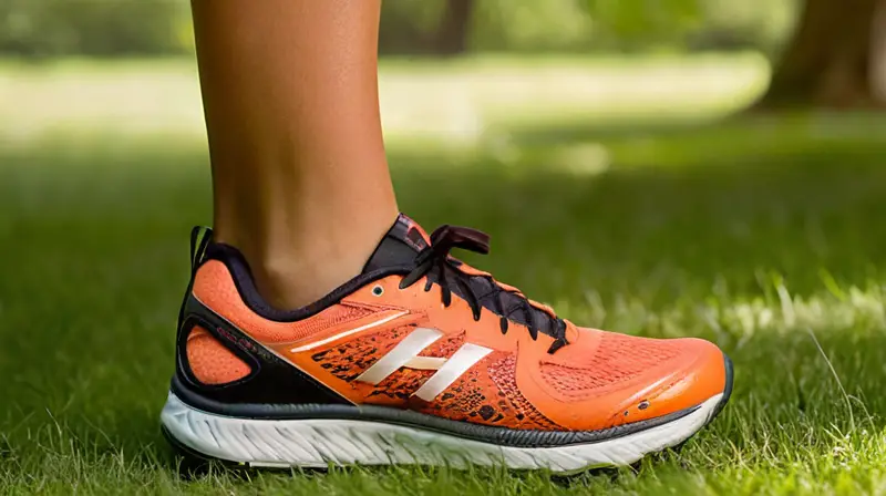 Pie de corredor en movimiento en un parque