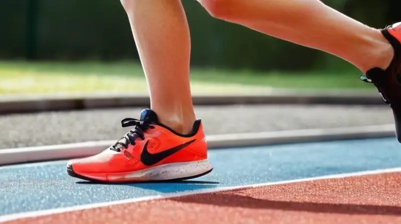 Atleta concentrado entrena en pista soleada