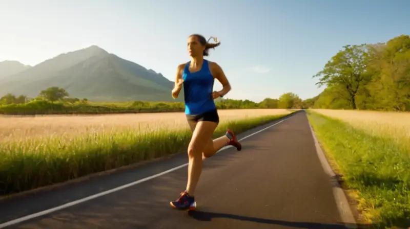 Corredor en pista iluminada