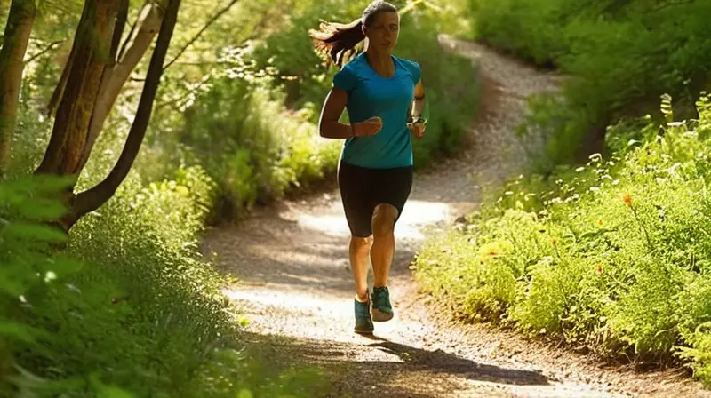 Corredores en un parque soleado y sereno