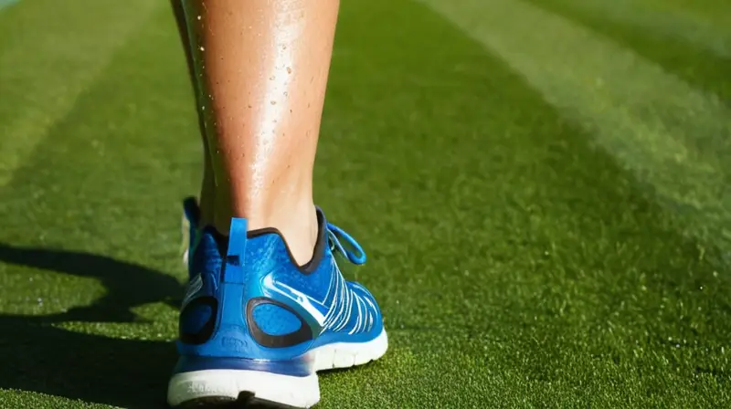 Corredor determinado en pista bajo el sol