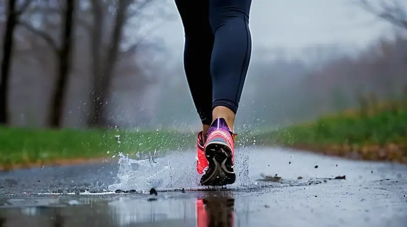 Corredor decidido desafía la lluvia y el barro