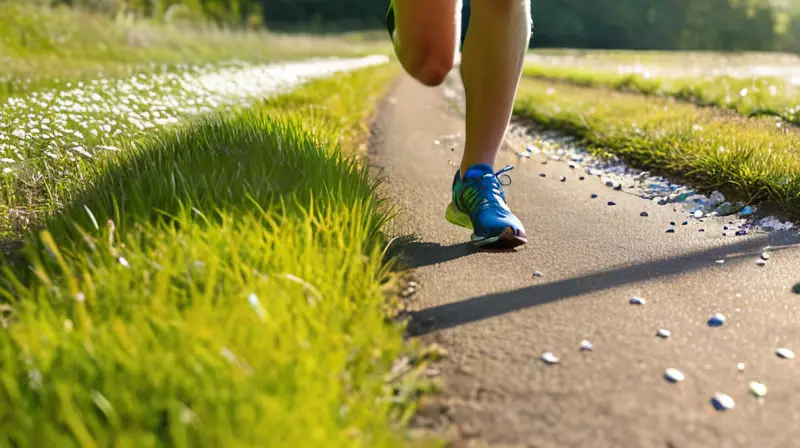 Corredor concentrado en pista soleada y vibrante