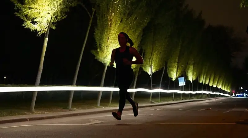 Corredor solitario en calle oscura y húmeda