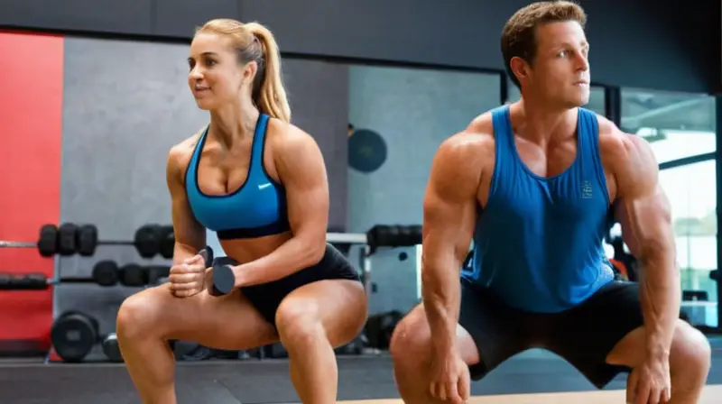 Entrenamiento colaborativo en un gimnasio iluminado