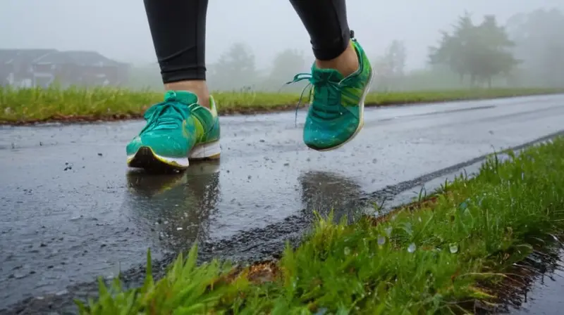 Corredor en lluvia