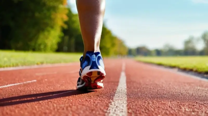 Corredores listos en pista bajo luz matutina