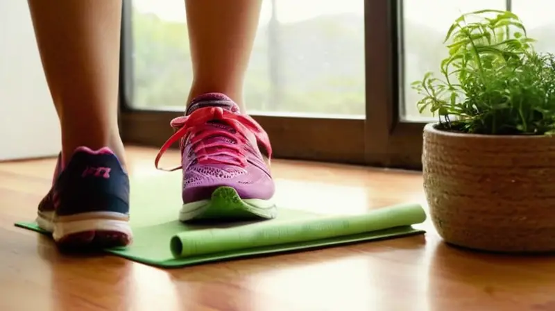 Sala iluminada con zapatos deportivos expuestos