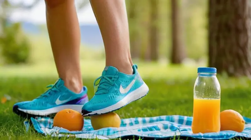 Corredor enérgico en parque soleado y saludable