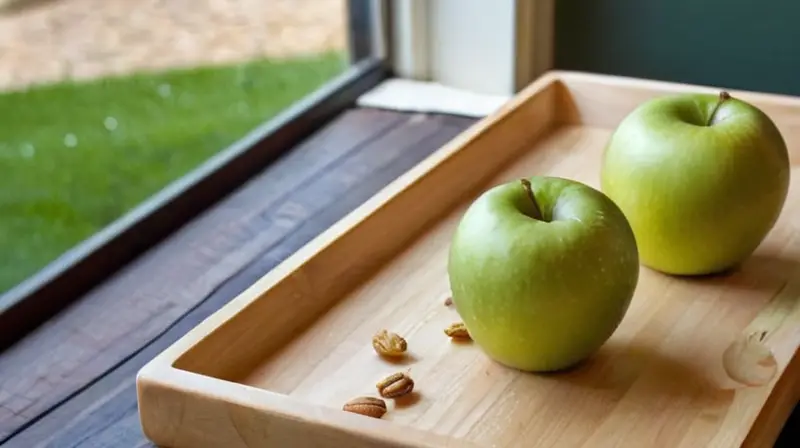 Encimera de madera con frutas y yogurt