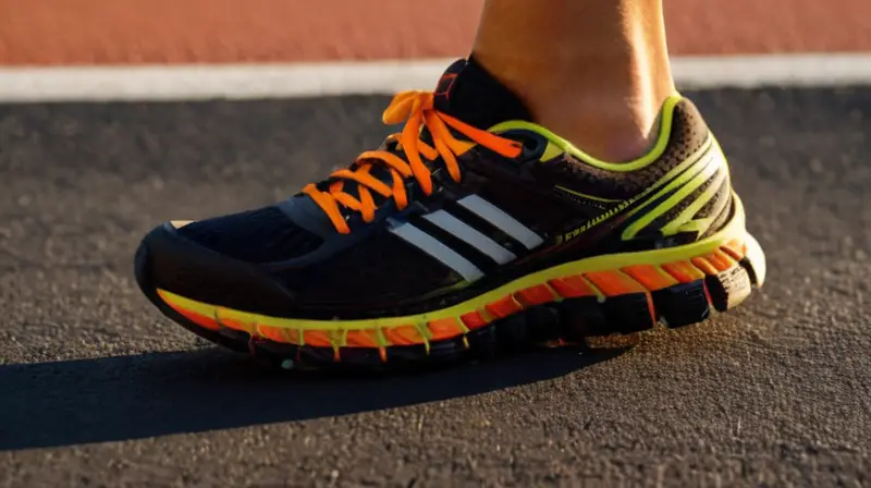 Suela de zapato deportivo con texturas vibrantes