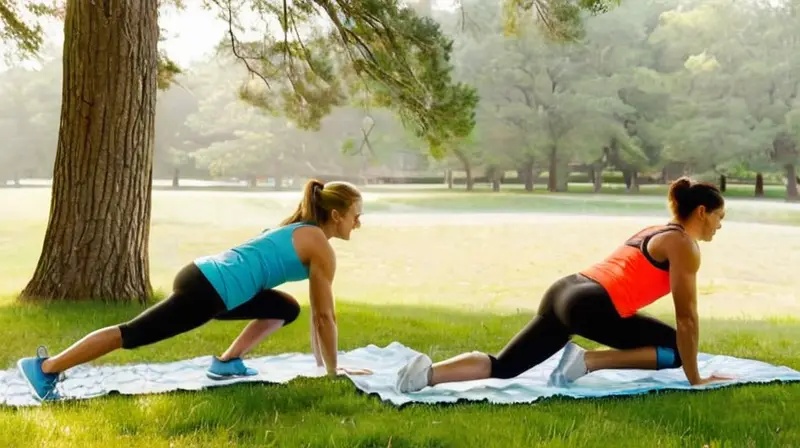 Atletas enérgicos corren en un parque soleado