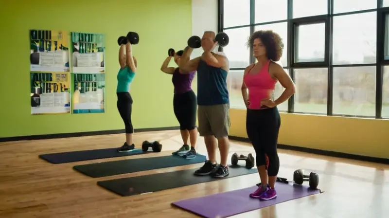 Gimnasio vibrante con diversidad y energía