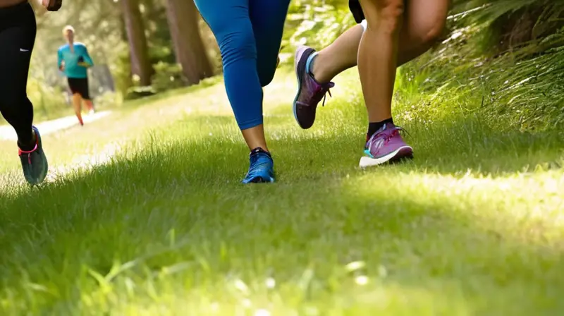 Grupo diverso de corredores en un parque