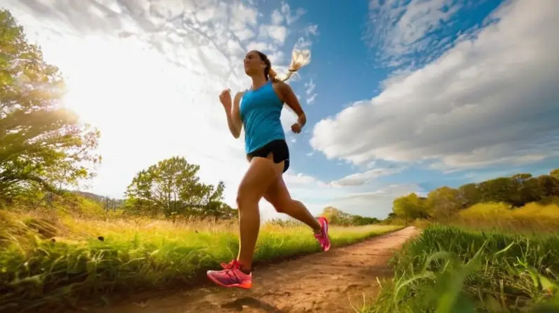 Corredores enérgicos en un parque soleado
