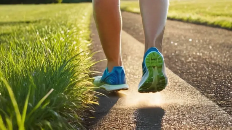 Corredor en pista bajo cielo despejado