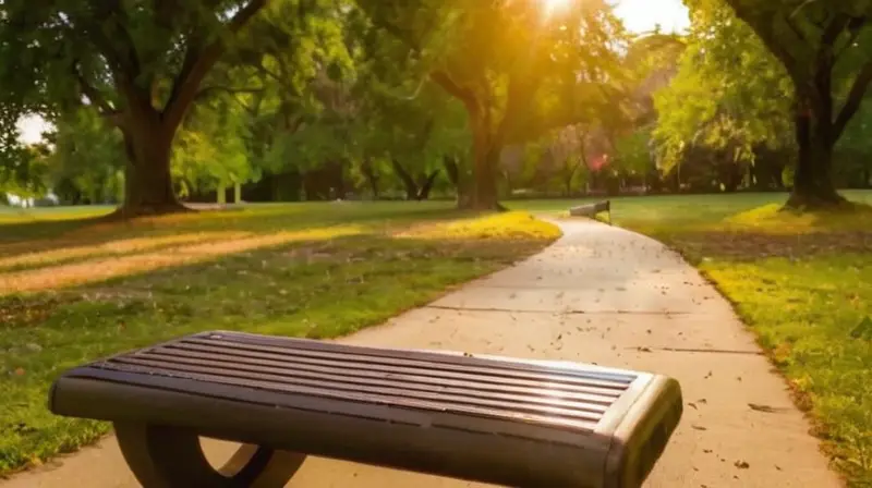 Atardecer vibrante en un parque sereno