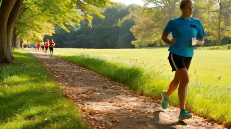 Corredores en un parque soleado y vibrante