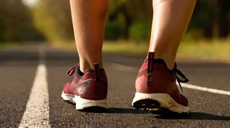 Pierna de corredor en recuperación, luz y sombra