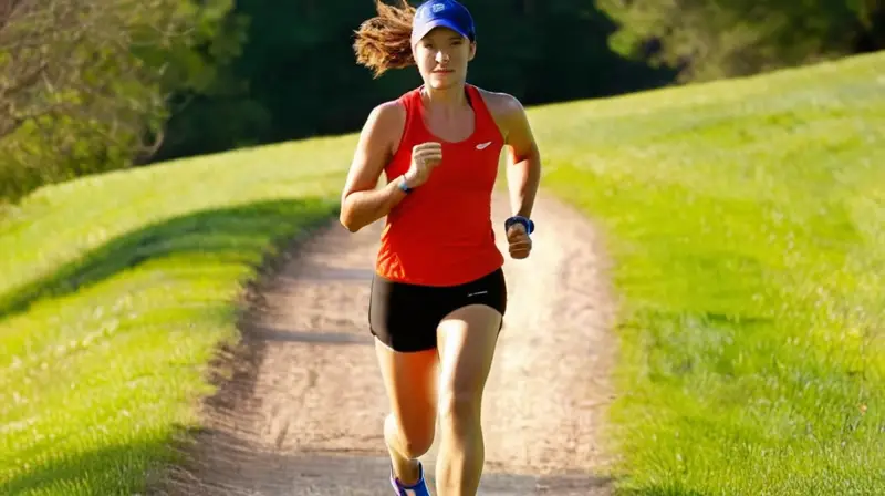Escena vibrante de corredores en un parque