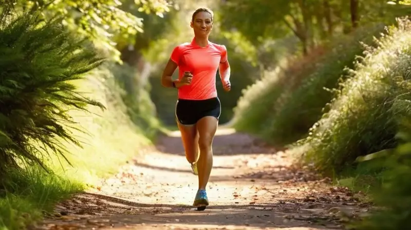 Corredor en sendero vibrante y energético