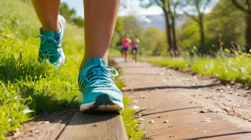 Corredores animados en un parque soleado