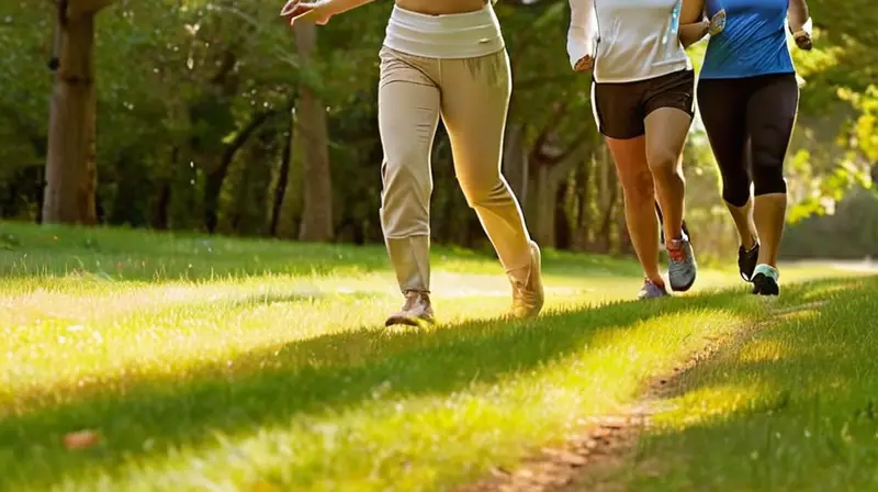 Atletas corriendo en un parque soleado