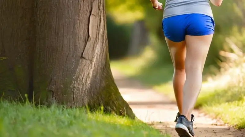 Corredor estirándose en un parque soleado