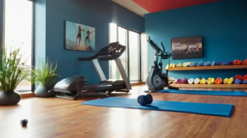 Gimnasio vibrante lleno de energía y atletas