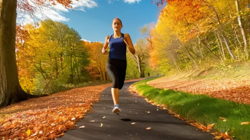 Corredor enérgico en un parque soleado