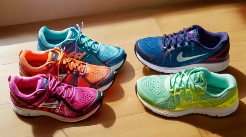 Exhibición atractiva de zapatillas deportivas