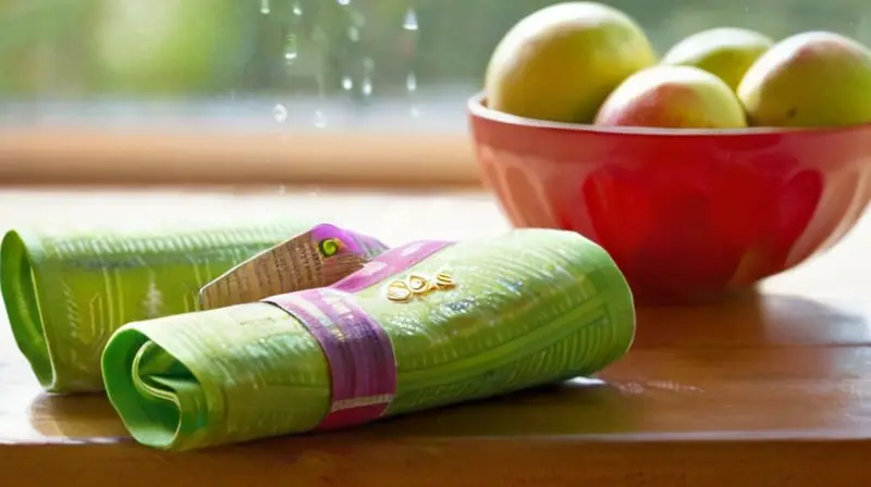 Mesa con frutas, agua y ambiente acogedor