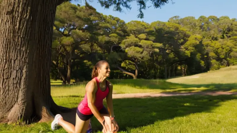 Corredores en un parque soleado y vibrante