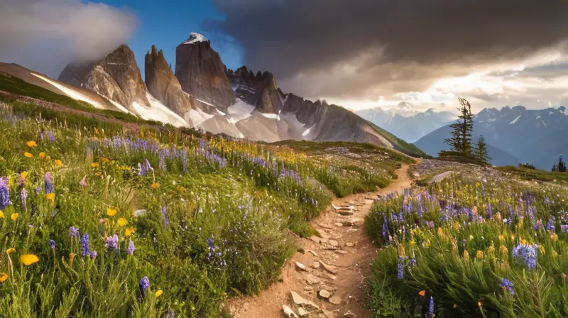 Corredor solitario en majestuoso paisaje montañoso