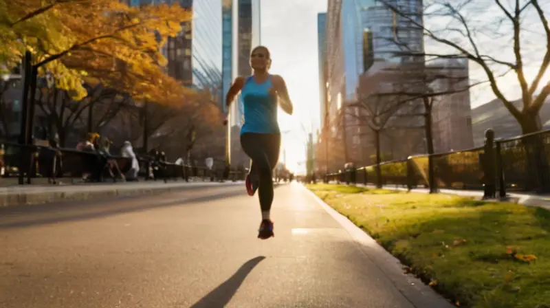 Corredores urbanos al amanecer enérgicos