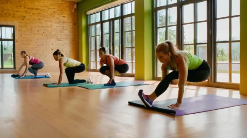 Gimnasio luminoso lleno de energía y dedicación