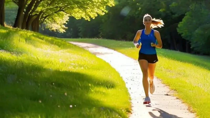 Corredores en un parque soleado y vibrante