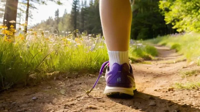 Corredor en sendero soleado y vibrante