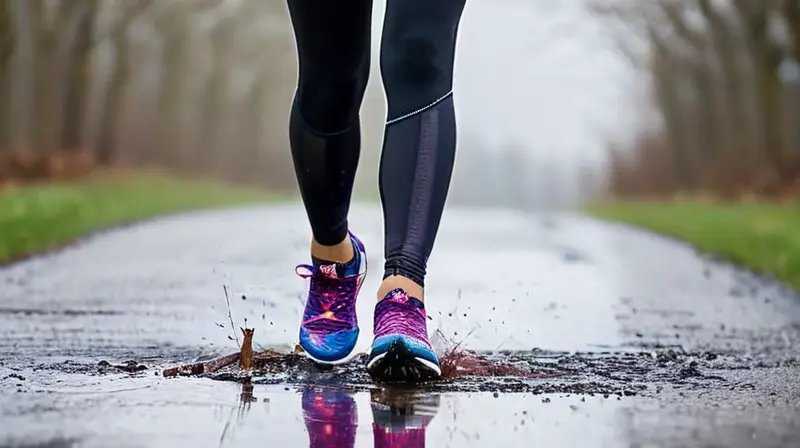 Corredor decidido en lluvia, movimiento y determinación