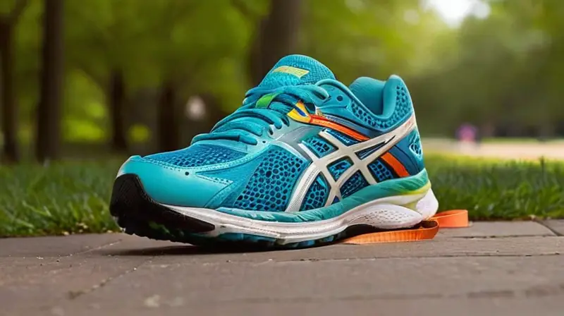 Zapatillas deportivas vibrantes sobre pavimento texturizado