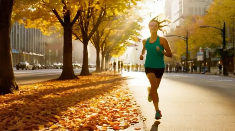 Amanecer vibrante con corredores y música