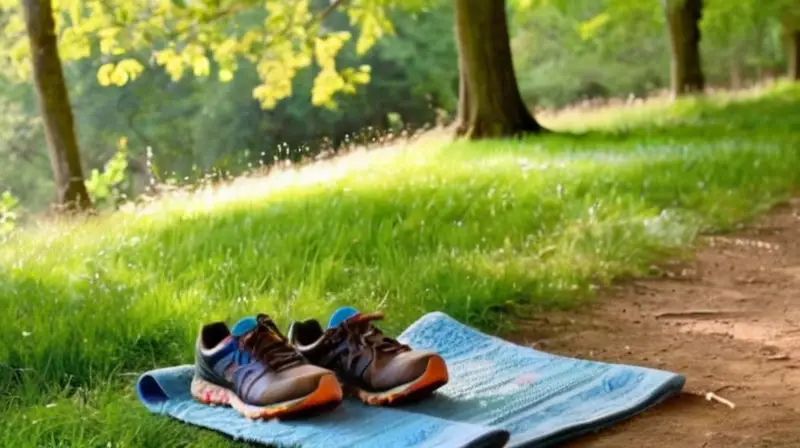 Corredores descansan en un parque soleado